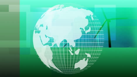 digital composite of a world using sustainable energy source