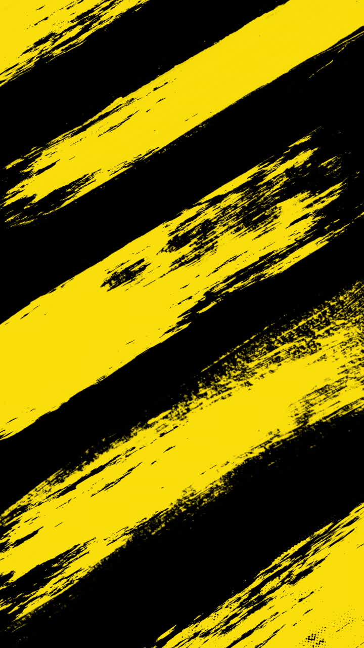 Transición animada de pinceladas grunge amarillas sobre negro