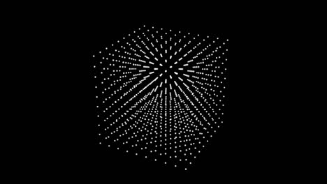 wireframe polygonal element. 3d cube with dots abstract hud motion graphic