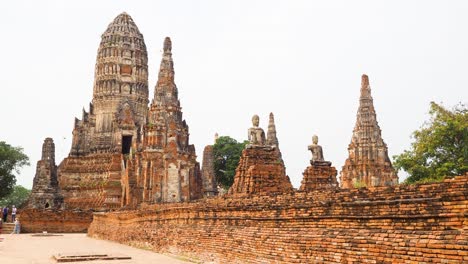 ancient temple structures in ayutthaya, thailand