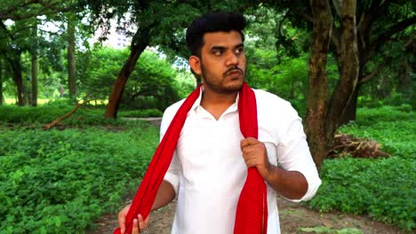 Portrait-of-a-confident-Indian-man-in-the-lake-of-kolkata