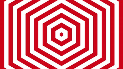 hypnotic slowly expanding hexagons loop red white