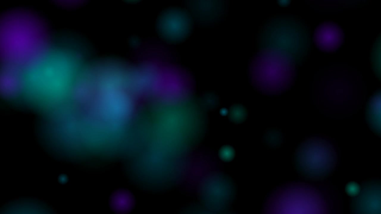 Abstract Background with Floating Teal and Purple Bokeh Lights