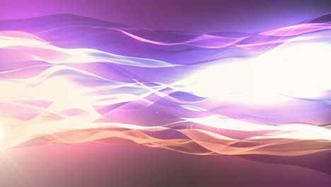 animation of purple and orange waves moving over glowing lights background