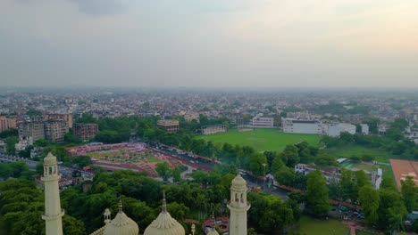 husainabad clock tower and bada imambara india architecture view from drone