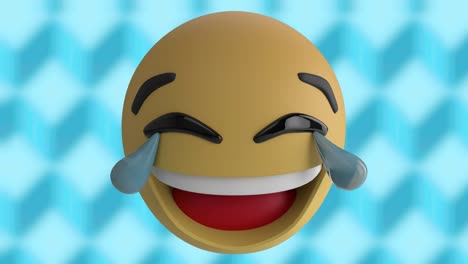 animación de emoji enojado sobre fondo azul