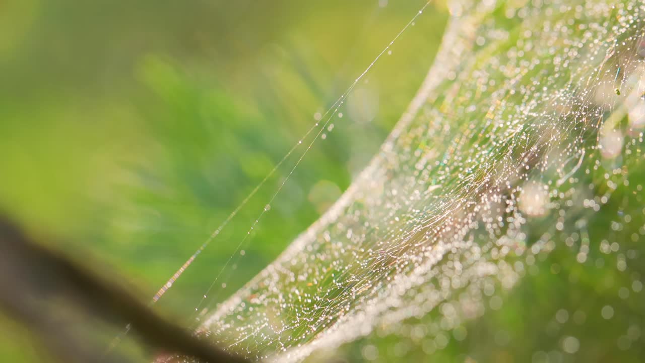 거미줄 위의 비방울, 작은 비방울 속의 거미줄.