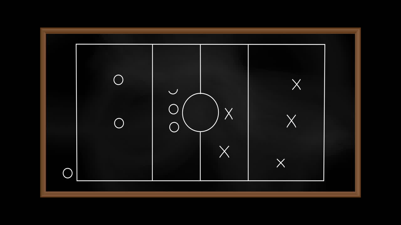 Animation of football game plan on blackboard