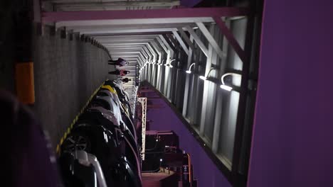 People-walking-in-a-lonely-corridor-at-evening-during-a-pandemic