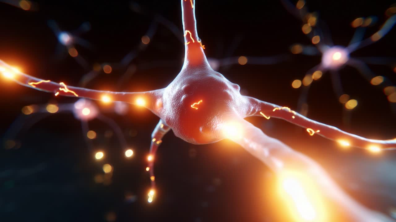 A Closer Look at Neurons: Captivating High-Resolution Imagery Showcasing the Intricate Details and Electrical Activity of Neurons in a Dynamic and Lively Neurological Environment