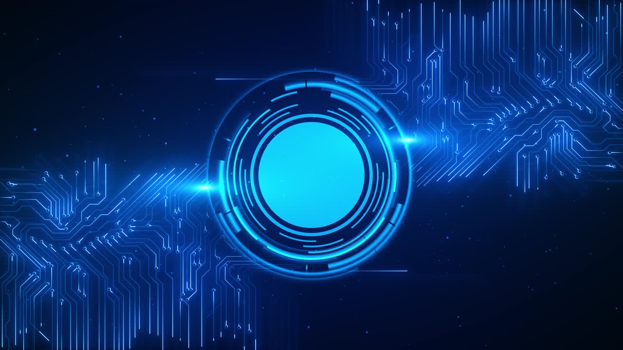 Futuristic circle technology digital interface artificial intelligence hologram future network
