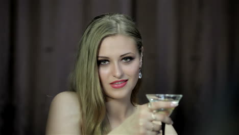 beautiful woman with cocktail