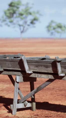 old wooden trough in the outback