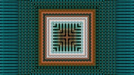 Futuristic Abstract background with animation of flight in abstract futuristic tunnel with neon light lines pattern.