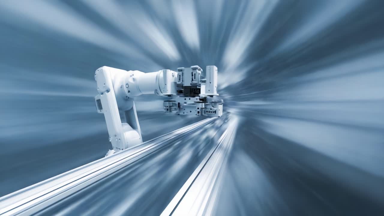An Impressive Robotic Arm in Motion: High-Speed Automation and Innovative Technology Captured in Stunning Detail, Showcasing Precision and Efficiency in Modern Robotics