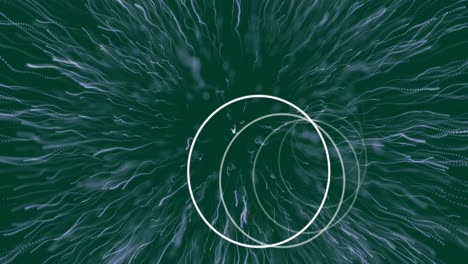 animación de círculos y senderos sobre fondo negro