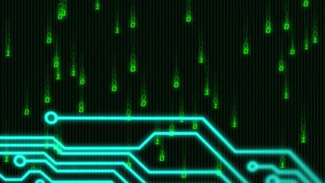 animation of data processing on black background