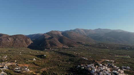 aerial view of a mountainous valley in crete, greece