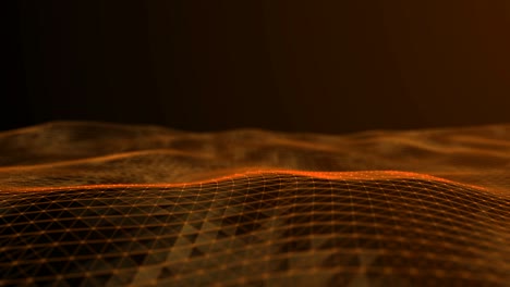 4k resolution abstract seamless loop background futuristic design, dna geometric shape data connected line and dots,futuristic digital background for business science and technology,orange background wave motion movement stock video