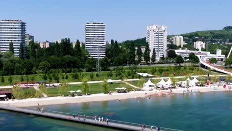 skyline of the city of lahr, germany on a sunny day during landesgartenschau