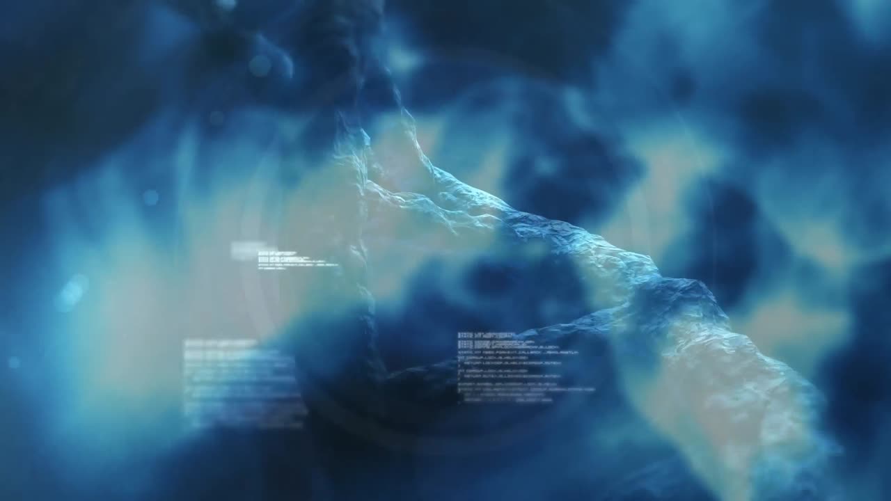 dna 가닥 회전 및 의료 데이터 처리의 애니메이션