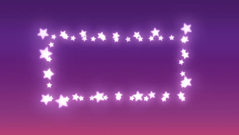 glowing frame on purple background