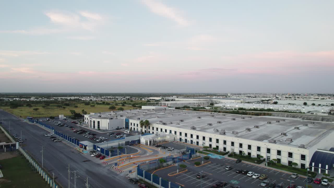 Mexican Industry: Drone View of Large Industrial Park in Reynosa
