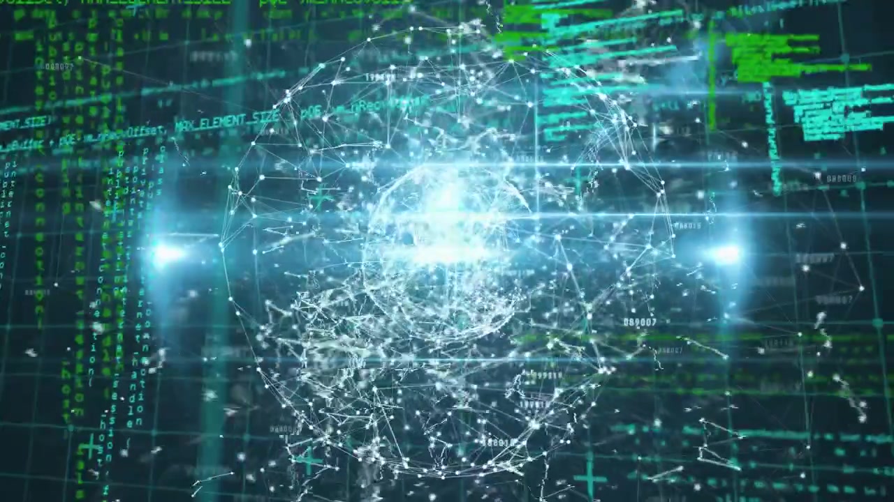 Animation of globe over data processing