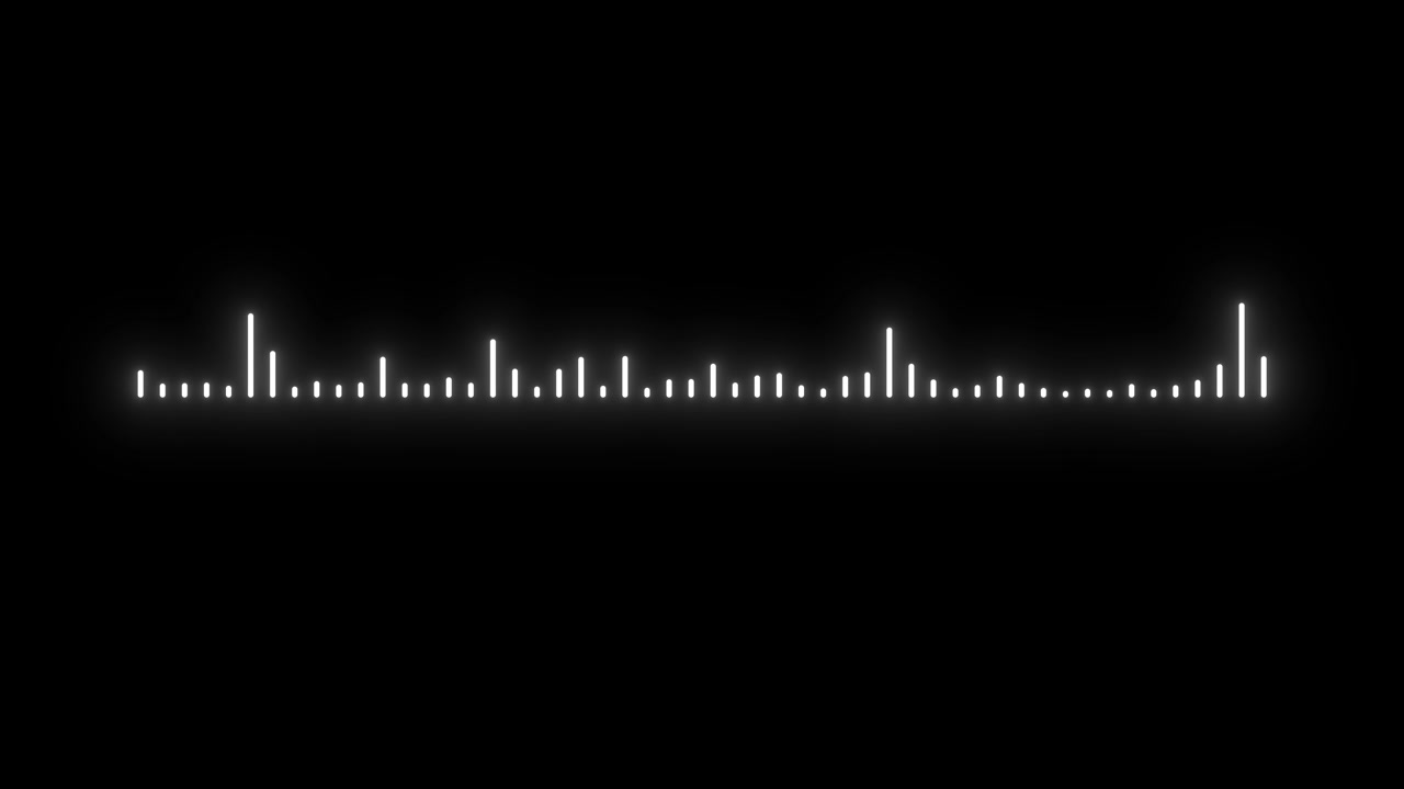 Animated White Audio Waveform Visualizer on Black Background