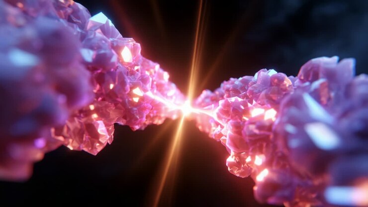 A Stunning Display of Vibrant Crystals Illuminated by Radiant Light Creating an Ethereal Bridge Between Two Worlds, Capturing the Essence of Beauty and Depth in a Mesmerizing Visual Experience