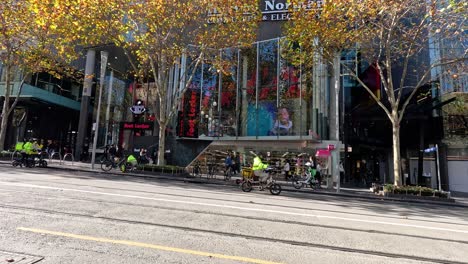 tram moving along swanston street in melbourne