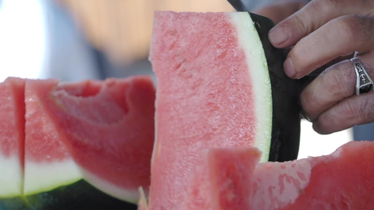 Slicing a Fresh Watermelon