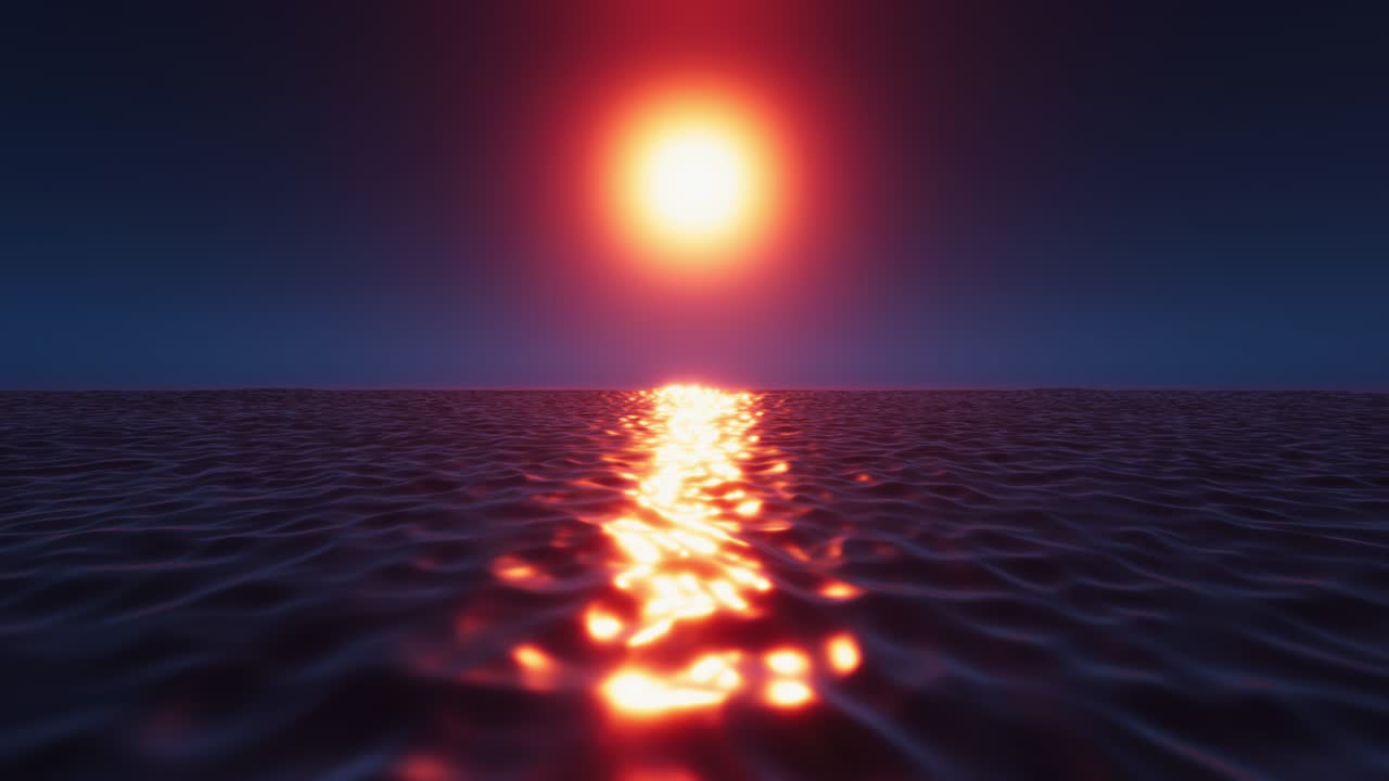 열대 해가 지는 미니멀리스트