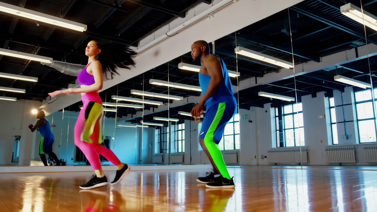 Couple Dancing in a Fitness Studio