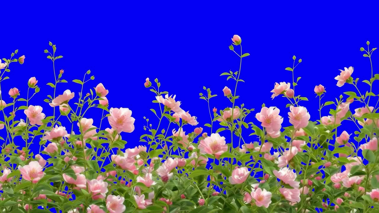 Aesthetic flower border animation, transparent 4K video, green screen