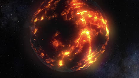 una tierra en llamas en el espacio
