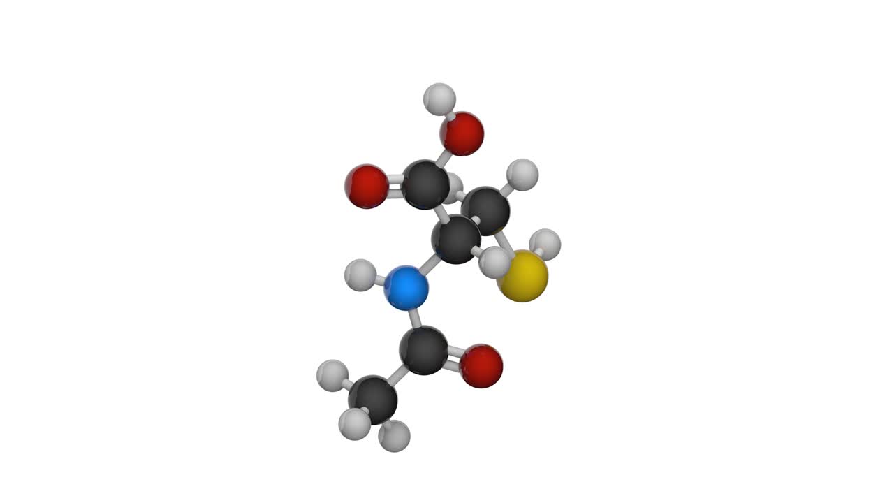 la acetilcisteína (c5h9no3s) en un bucle sin costuras.