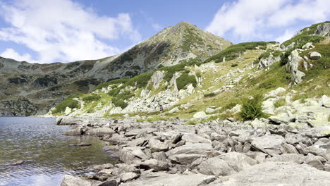 rocks near bucura alpine lake in the retezat mountains, romanian carpathians