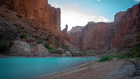 Timelapse-of-Grand-Canyon-and-Turquoise-Little-Colorado-River,-Hopi-Salt-Trail