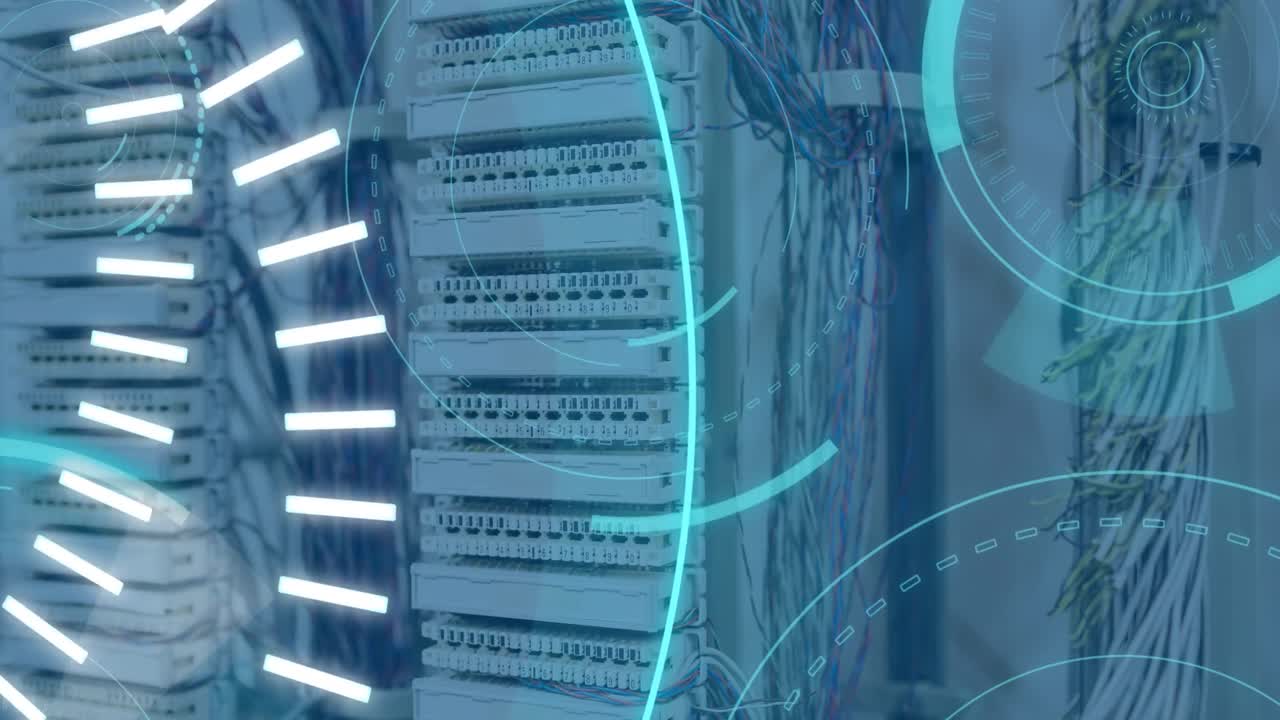 5G written in the middle of a futuristic circles 4k