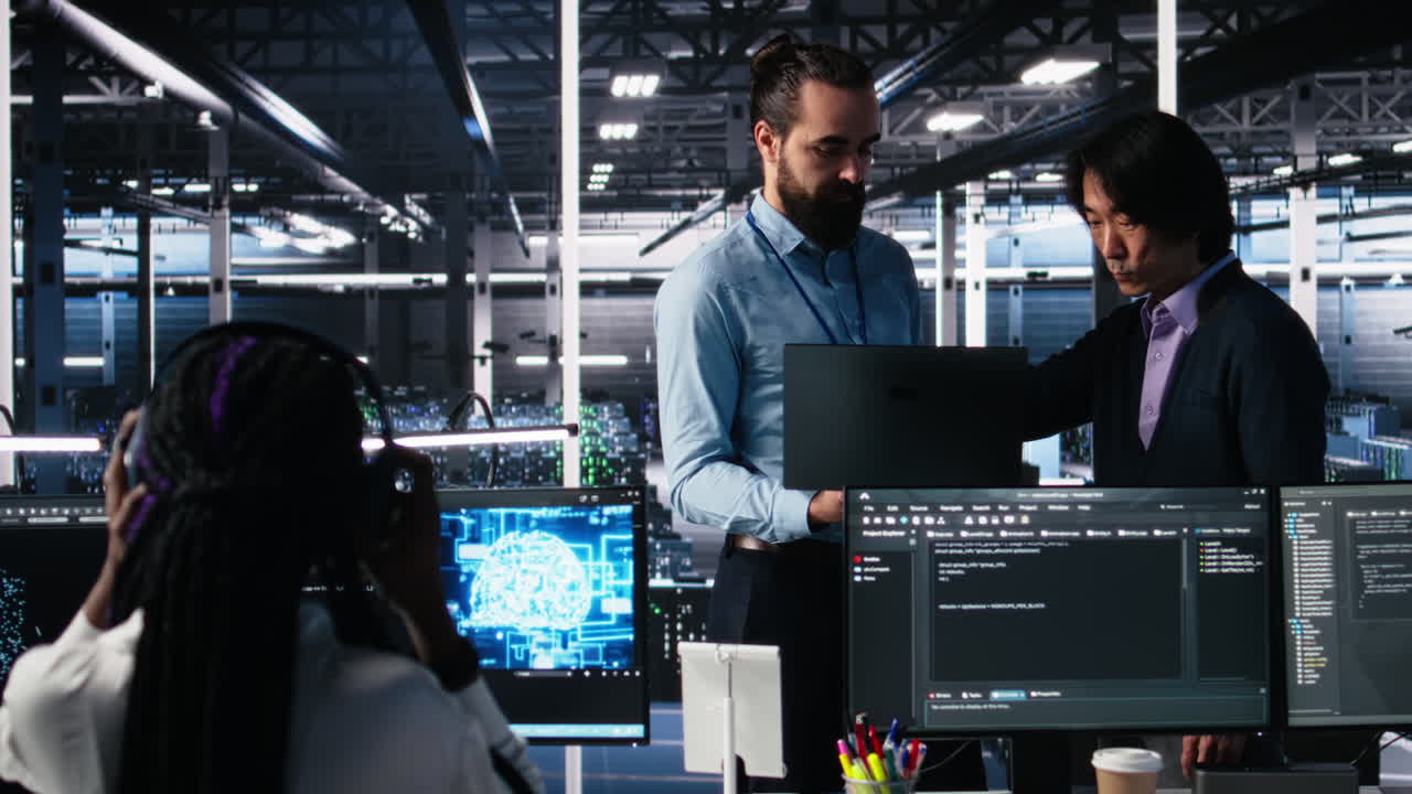 Team Of Data Center Engineers Using Machine Learning Algorithms