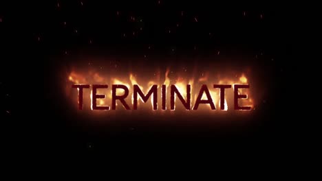 terminate text appearing on fire