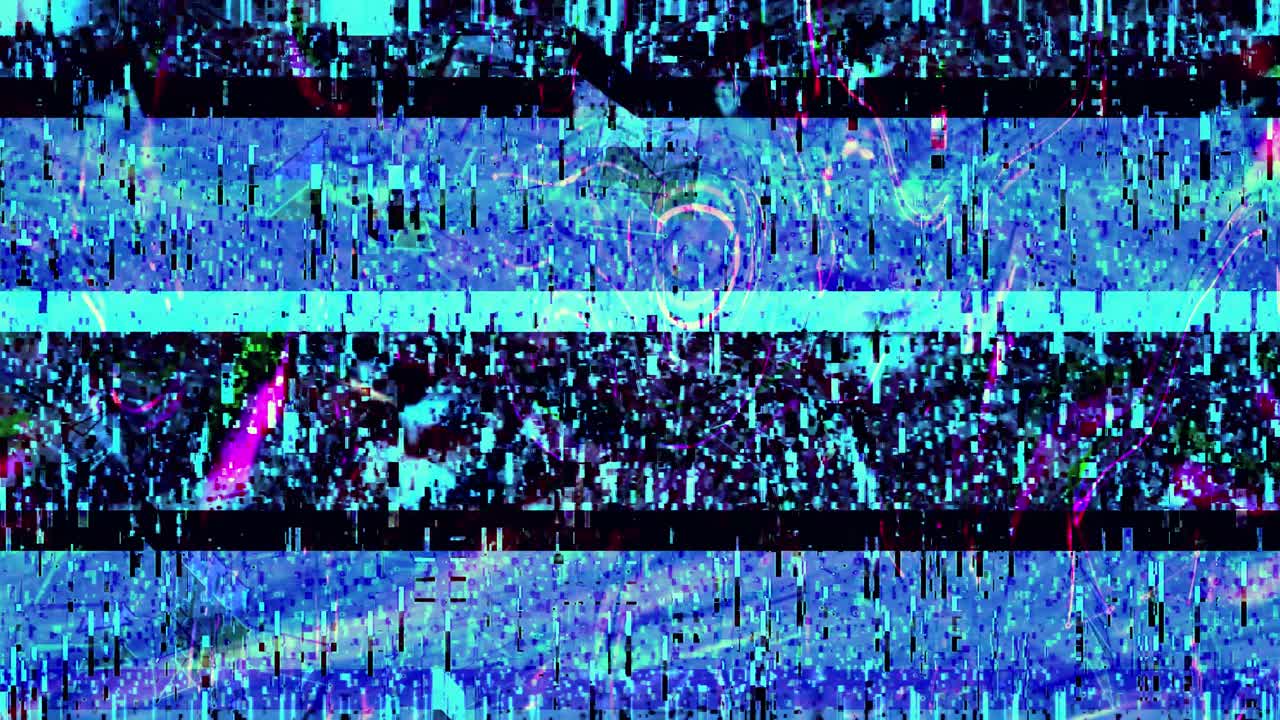 Glitch-støj, statisk tv VFX: Videobaggrund med striber til introer og logoafsløringer