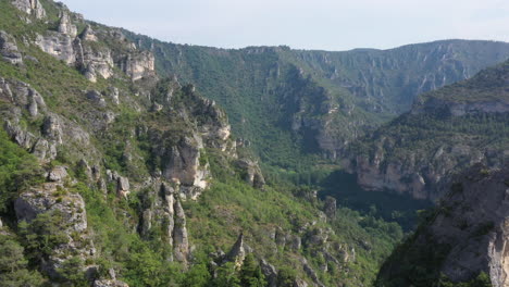 gorges du tarn rocky peaks aerial shot climbing site france