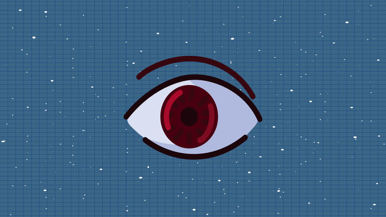 cyber crime eye with circuit animated