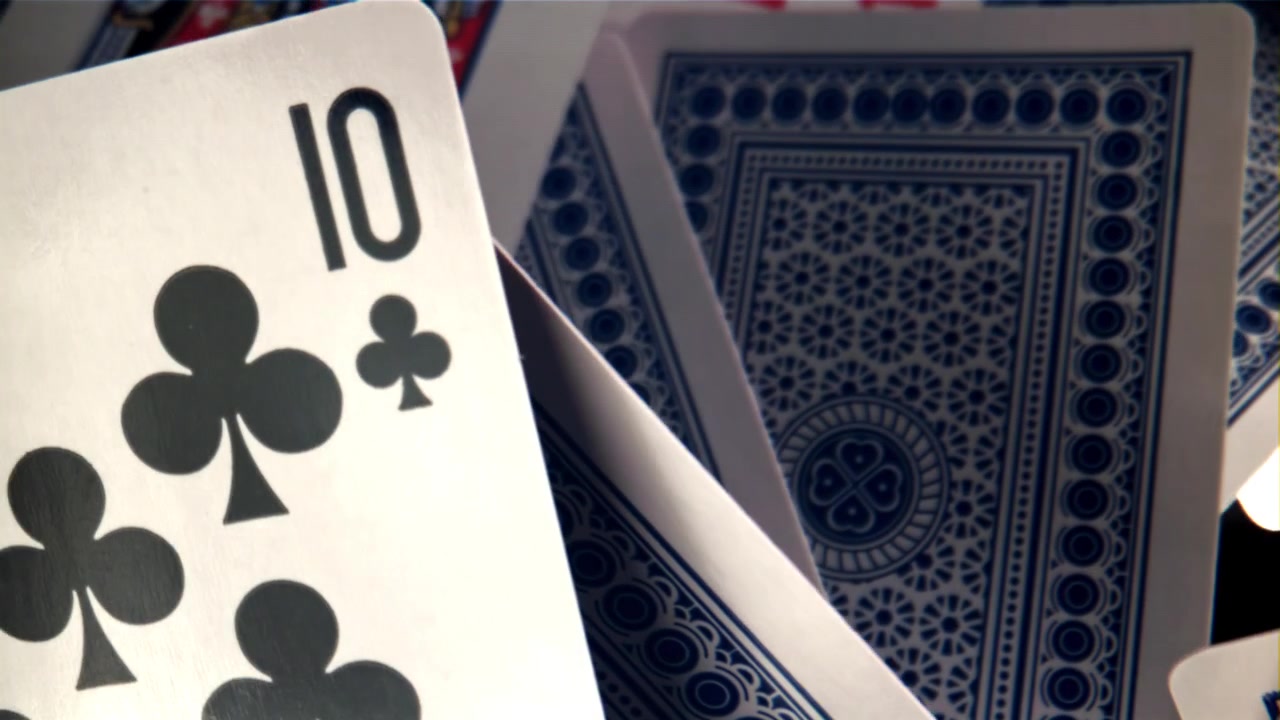 Close Up Focus on Ten of Clubs Playing Card