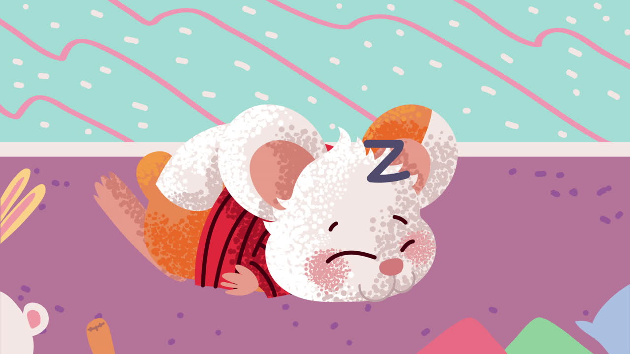 귀여운 햄스터 만화 캐릭터 애니메이션