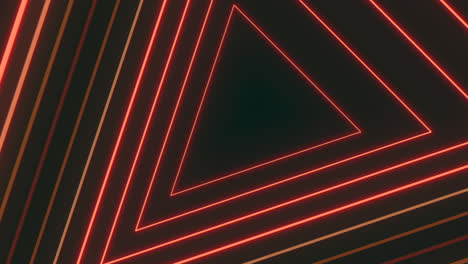 El-Vibrante-Triángulo-De-Neón-Rojo-Brilla-En-Un-Ambiente-Oscuro