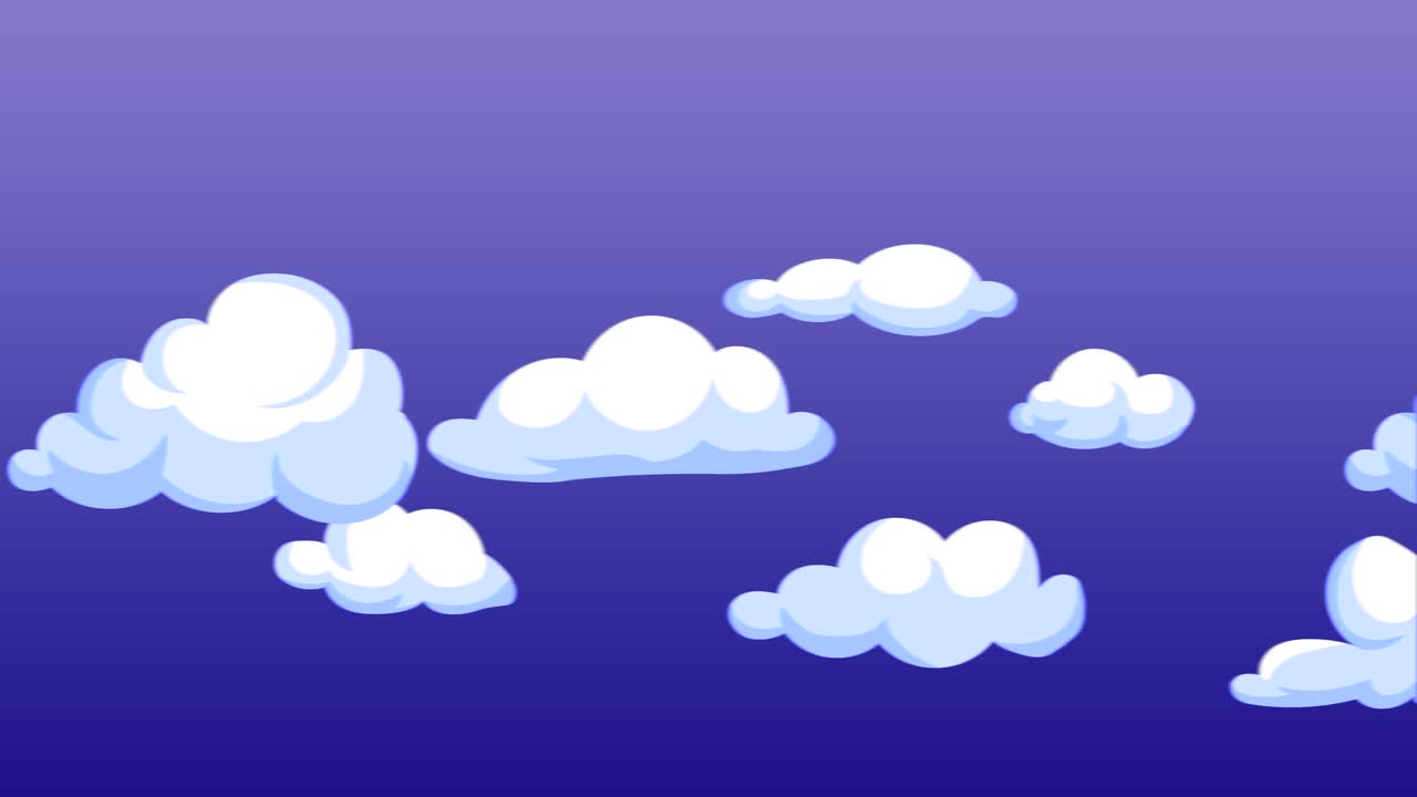Cute Cartoon Clouds in a Blue Sky