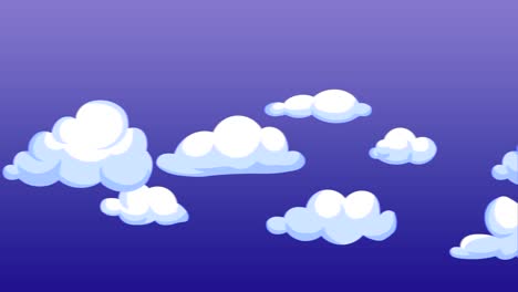 cute cartoon clouds in a blue sky